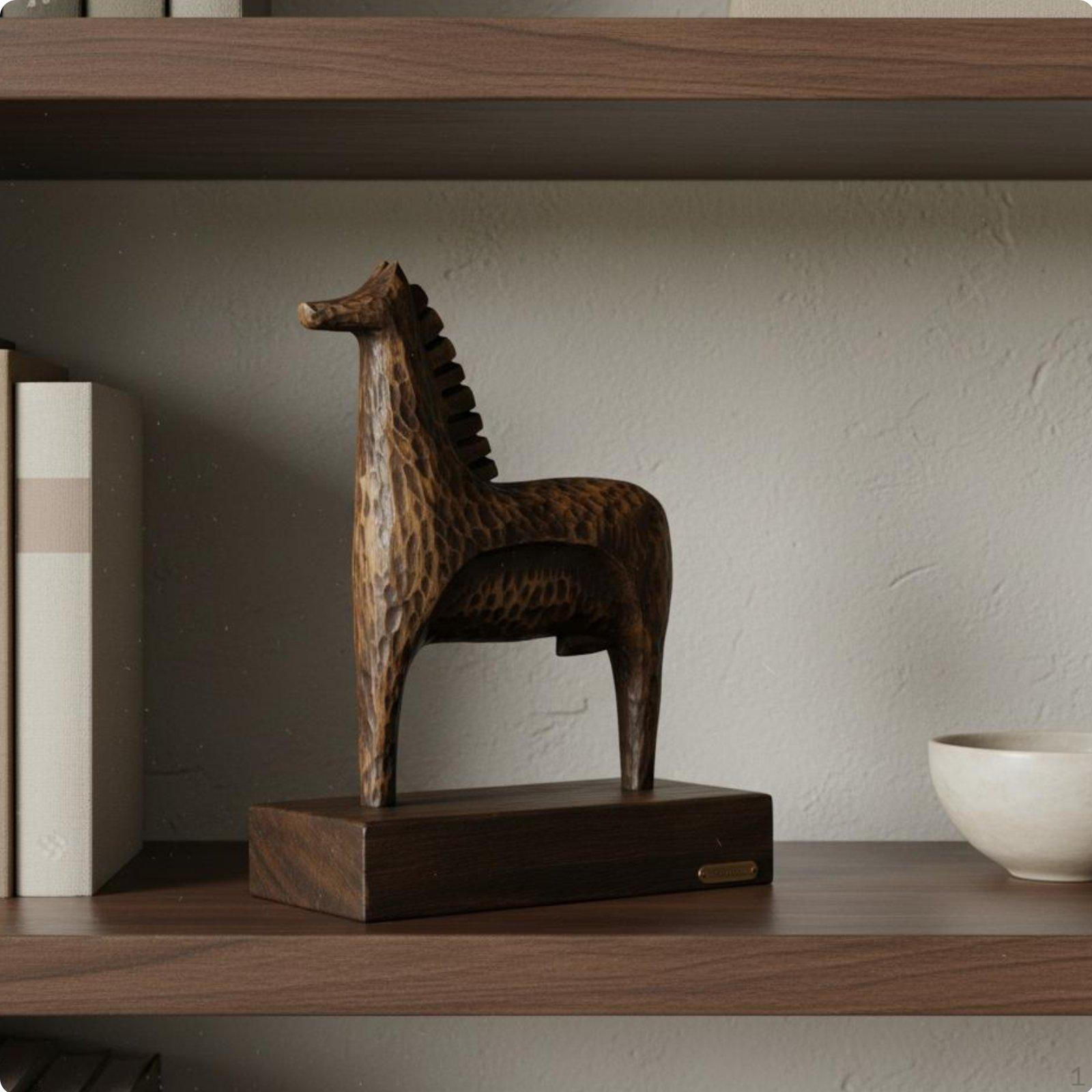 Retro Horse Statue Fine Workmanship Textured Finish Home Decoration for Desktop, Bookshelf, Office