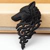 2PCS Personalized Fashion Men's Suit Collar Pin Buckle Domineering Wolf Head Brooch Pin.