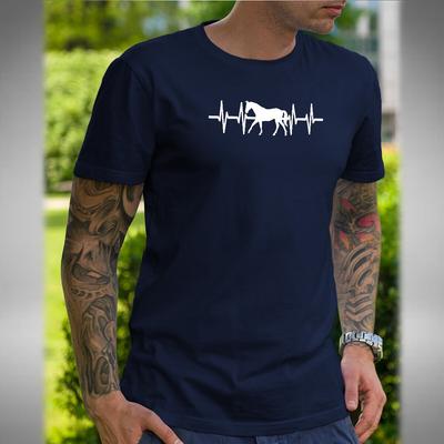 Pferdeherzschlag Herren T-Shirt Lustiger Hengst Pony Tierliebhaber Reiter