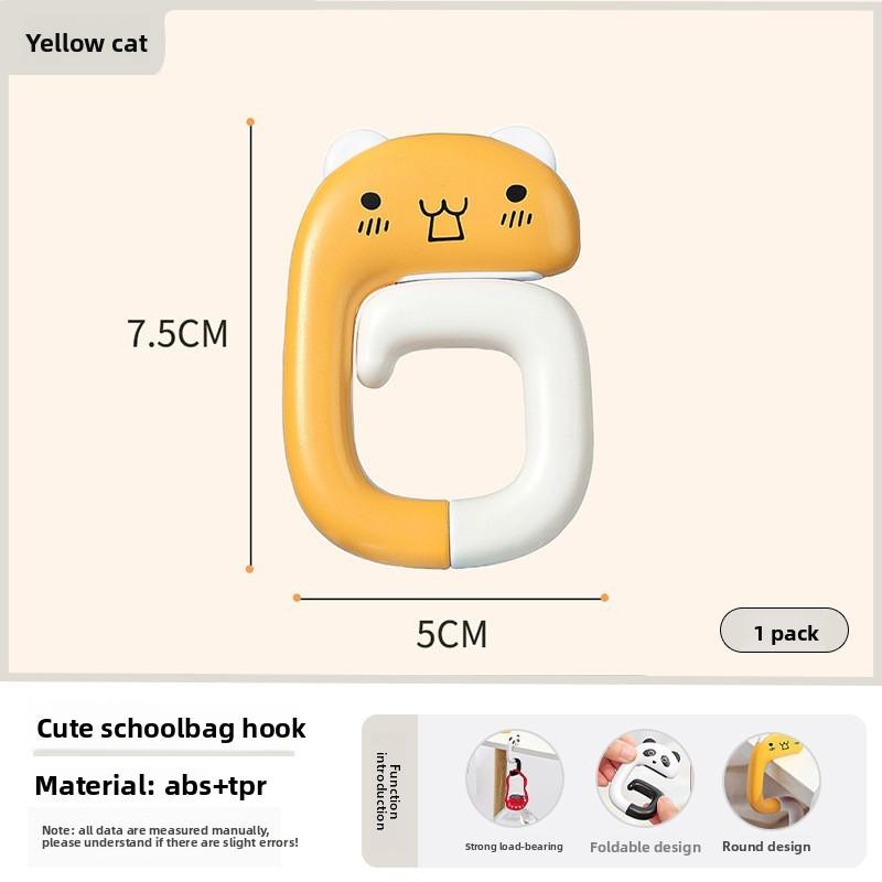 

Panda Raccoon Cute And Cat Design S Shaped Desktop Multi Functional Hook Yellow Cat