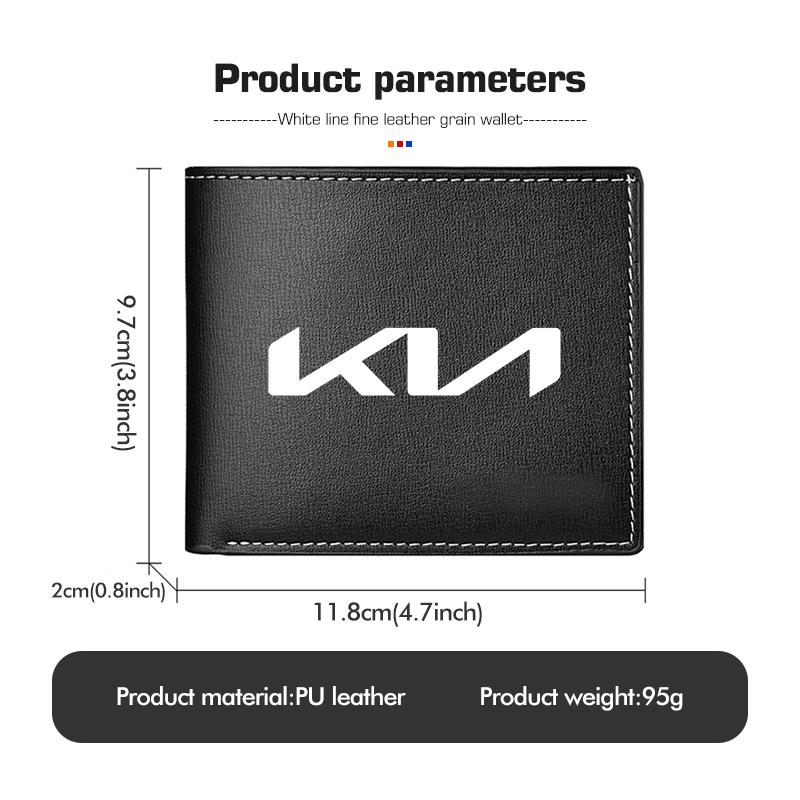 SBHX3 Leather Car Short Men Wallet Purse With Card Holder License Accessories For KIA K5 K2 Optima Soul Spectra Niro Cadenza Sephia