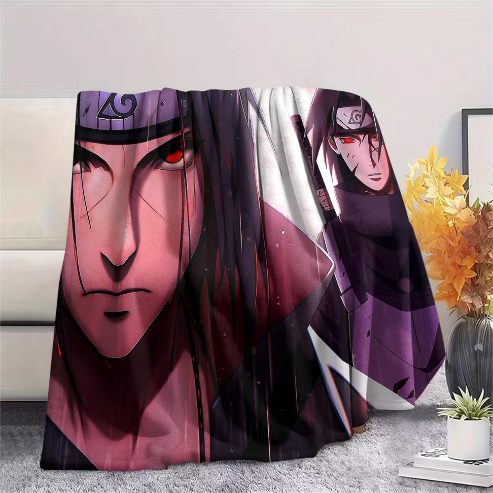 Itachi Uchiha Pattern Flannel Blanket, High Quality Comfortable for All Seasons, Home Decor, Warmth and Comfort, Perfect for Gifts.