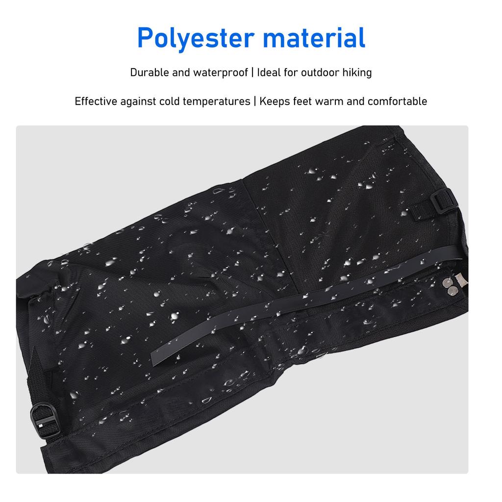 1 Pair Leg Gaiters Multifunctional Waterproof Prevent Slip Durable Adjustable Snow Boot Gaiters for Outdoor Hiking Black L