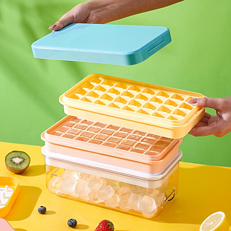 Soft-Press Ice Tray: Easy Release, Food-Grade Material, Large Capacity Ice Storage Box