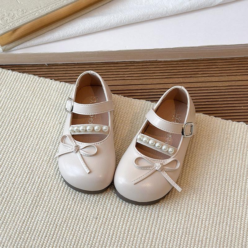 Girls' Leather Doll Bow Princess Shoes - Spring/Autumn 2026 Collection