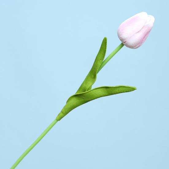 5 Pcs Artificial PU Tulip Real Touch Fake Flower Bouquet Fake Floral Arrangement for Wedding Spring Home Office Party Decoration