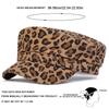 Marinefarbene Mütze mit Leopardenmuster Street Fashion Flat Top Baskenmütze Herren und Damen Personalisierte Hüte Lässige Kappen