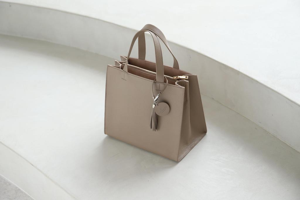 [BLUE SINCERE] Genuine Leather Keychain with Tassel, Women's Shrink Leather Key Ring/Charm / KH2 (Dark Navy)