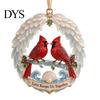Christmas Tree Hanging Supplies Red Birds Ornament, 2D Acrylic Bird Decoration Memorial Keepsake Gift with Angel Wings, Holiday Pendant for Home Decor