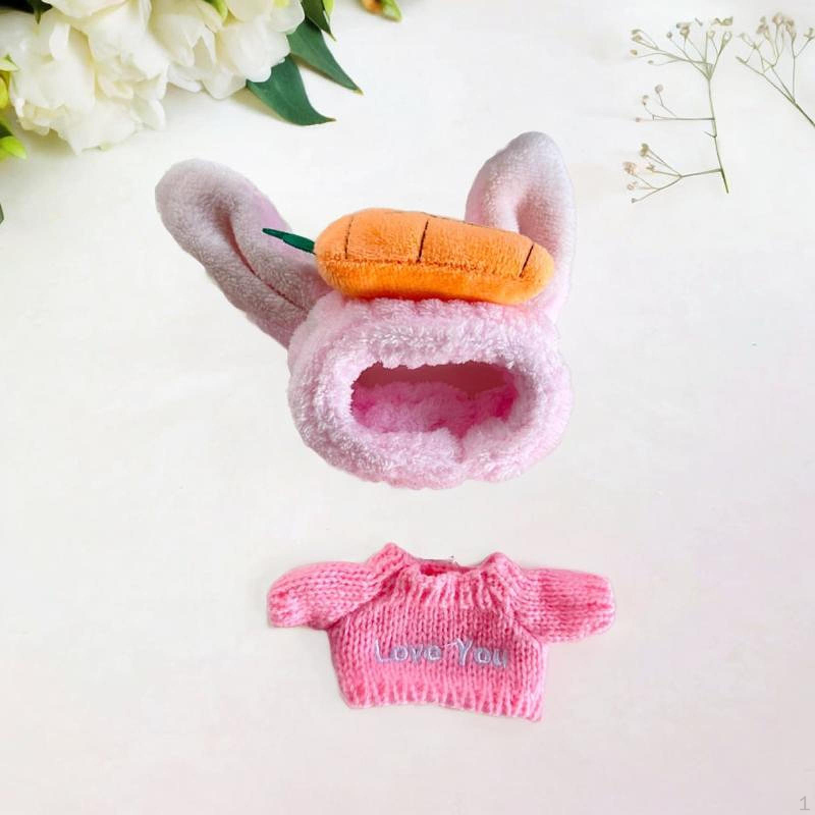 

Одежда для кукол 15-17 см, включая свитер и повязку на голову в виде морковки для мягких игрушек love you sweater set