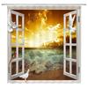 3D Shower Curtain Sunny Beach Seaside Landscape Printed Bathroom Curtain Waterproof Fabric With Hooks Home Decorate Bath Screen