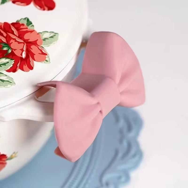 2 szt./zestaw Kreatywne rękawice kuchenne w kształcie kokardki Silikonowe rękawice kuchenne Odporna na ciepło osłona na garnek Do gotowania Narzędzia kuchenne