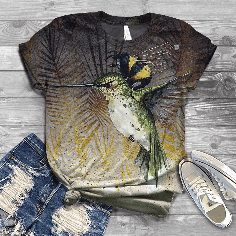 Women's Clothing Series New Summer 3D T-shirt Printed Round Neck Summer Women's T-shirt