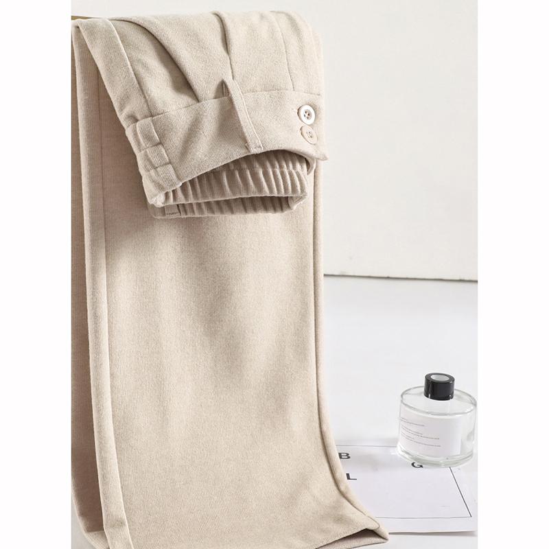 X Damen Weitbein Designer Außenhose Verdicken Hochtailliert Drapierte Hose