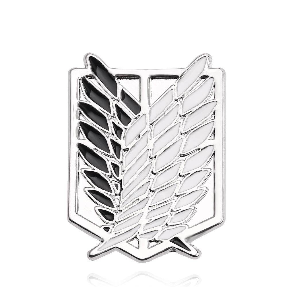 Anime Attack ON Titan Enamel Pin Eren Jaeger Mikasa Ackerman Jiyuu No Tsubasa Cartoon Brooch Lapel Badge Gifts