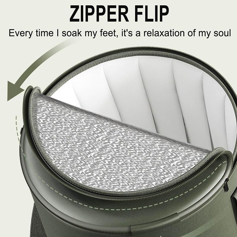 Składane wiadro do kąpieli stóp z pokrywką Przenośna miska do moczenia Wielofunkcyjna wanna do stóp na podróże na zewnątrz Akcesoria łazienkowe