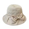 Bucket hat women's spring summer new washi splicing basin hat bow casual UV protection sun hat