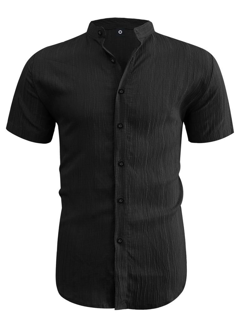 Summer men's short-sleeved shirt stand-up collar casual shirt for men's shirts in stock