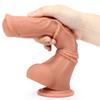 Silica Gel Dick Upgradovaná verze posuvného varlete Realistický penis pro ženy Posuvné dildo předkožky Anální sexuální hračka pro páry Silikon