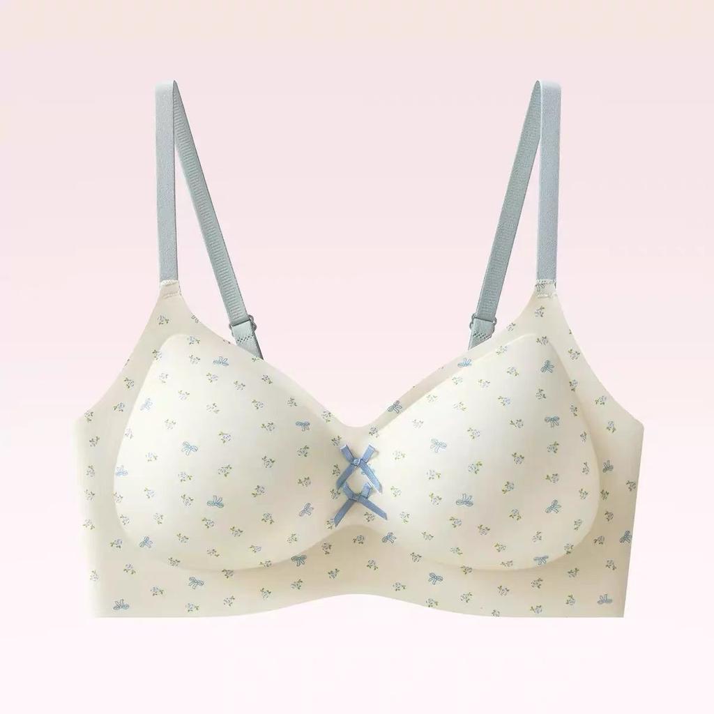Pure Desire, Small Floral Seamless Underwear, Pull and Gather, Jelly Provisions, Bra, Comfortable and Breathable, Small Chest, Large Anti-sagging