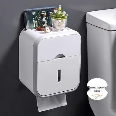 Gadu Wall-Mounted Waterproof Tissue Box with Storage Shelf