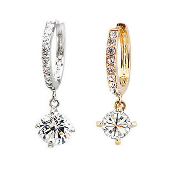 Ear Pendant Charming Faux Crystal Rhinestone Shiny Delicate Dangle Earrings for Banquet
