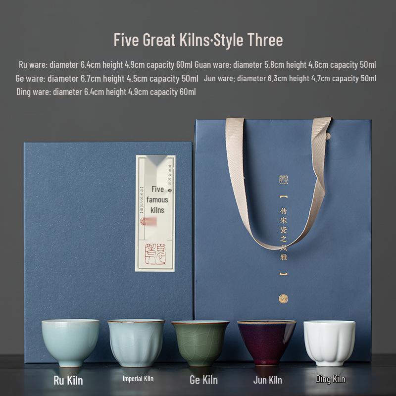Luxury Ceramic Tea Set: Mixed & Matched Teacups and Bowls Gift Box