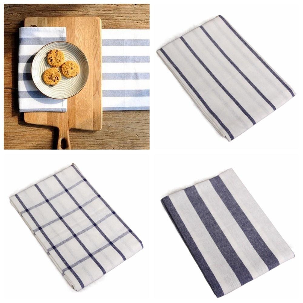 

Салфетки из хлопчатобумажной ткани в полоску, синие салфетки, фон, скатерть, декор стола