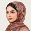 A219 Silk Bubble Crepe Headscarf for Central Asian Muslim Women - Shiny, Thin, Breathable, Versatile.