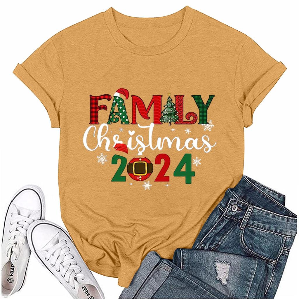 Γυναικείο Καθημερινό Χριστουγεννιάτικο Μπλουζάκι Πουλόβερ Κοντομάνικο Φαρδύ με Στρογγυλή Λαιμόκοψη