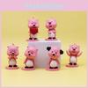 Cute Pink Beaver Figurine Toy Gift For Girls Pvc Material 7.5cm