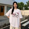 2026 Summer Hello Kitty Cartoon Printed Short Sleeve Pure Comfortable Summer Loose Tshirt for Women