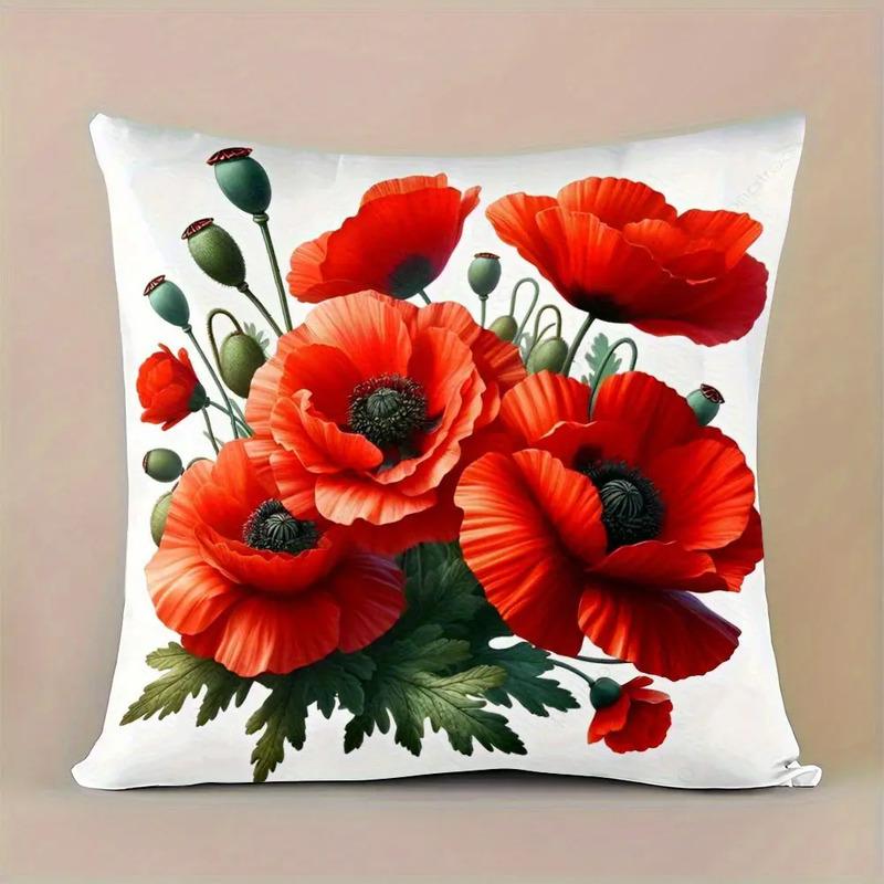 1 Pieza Decorativa De Amapola Roja Bohemia Grande Y Hojas Ve S разноцветный