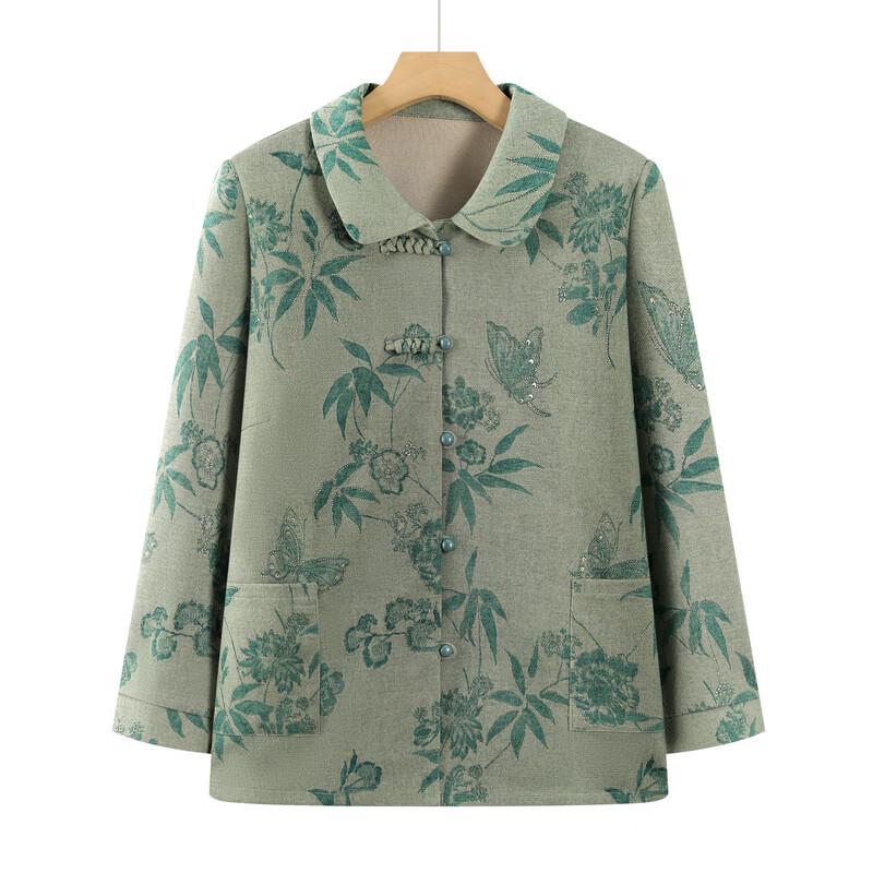 Elderly Women's Floral Casual Cardigan Jacket
