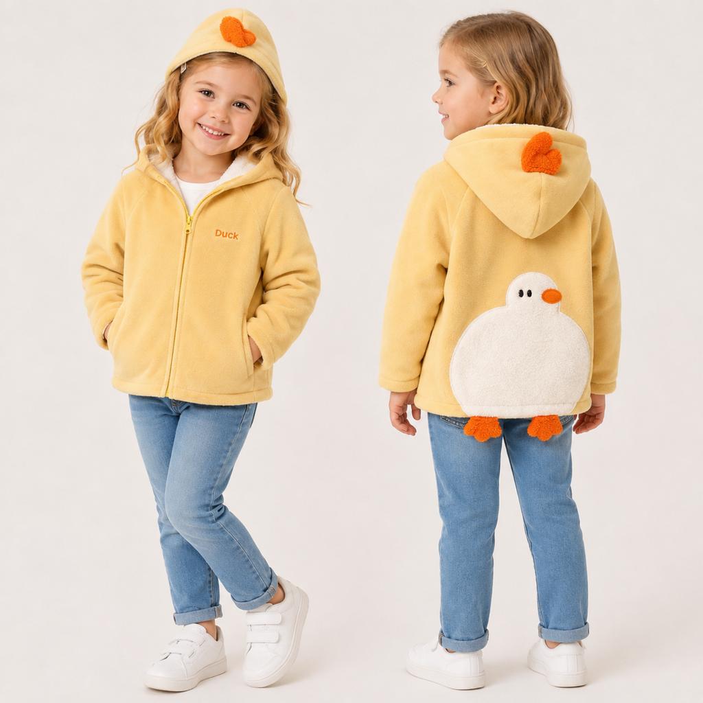 Kinder-Kapuzenjacke mit Tiermotiv für den Winter, Oberbekleidung für Jungen und Mädchen