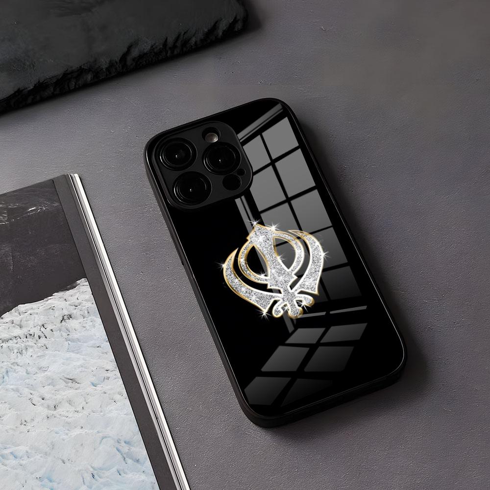Sikh Khanda Sikhism SOVEREIGN Phone Case For IPhone 17 Air 16 E Pro Max 15 14 13 Mini 12 Pro 11 Max Plus Black Glass Cover