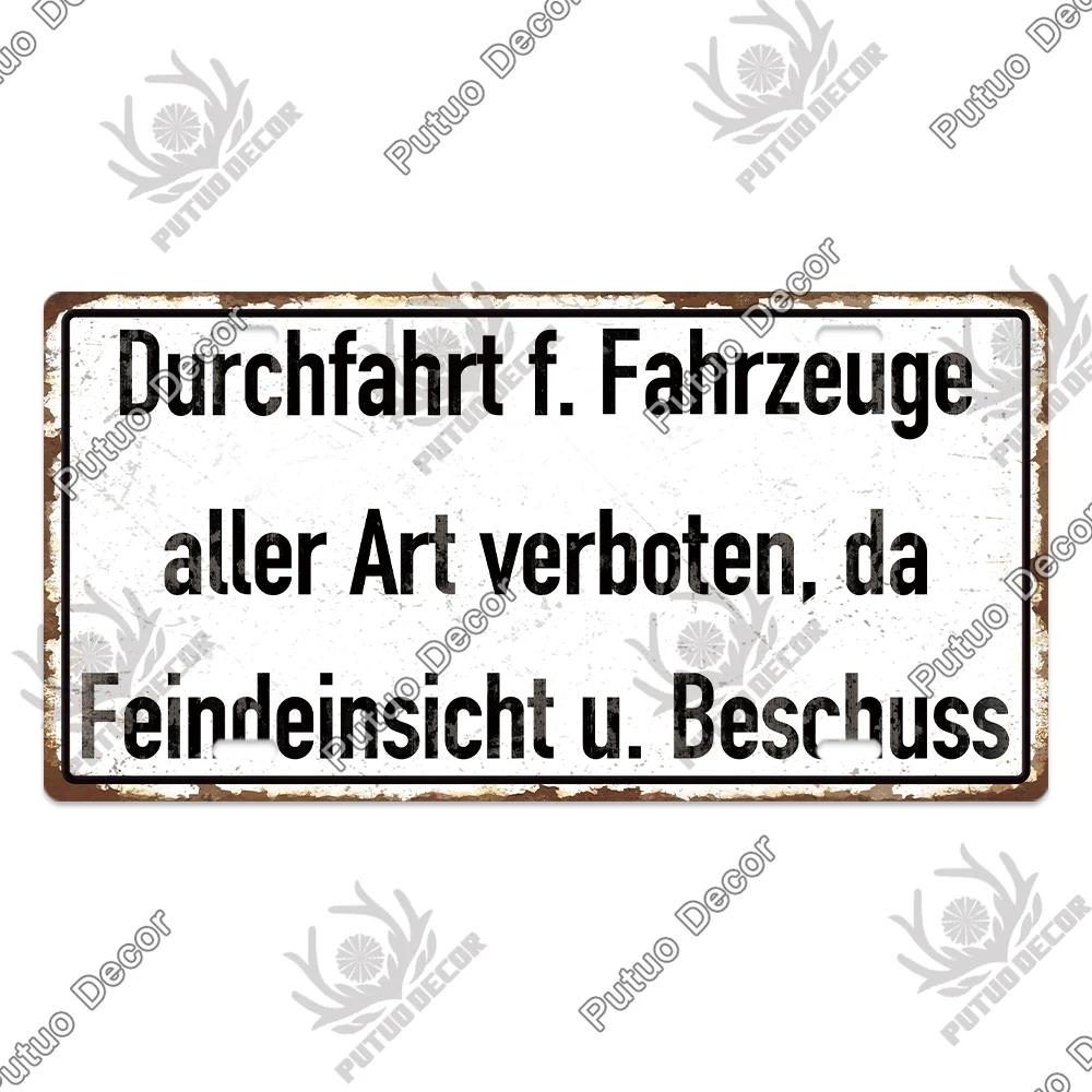 Putuo Decor Deutsche Kriegsgeschichte Vintage Metallschild mit Nummernschild-ähnlichem Design - Ideal für Garagen- und Heimwanddekoration