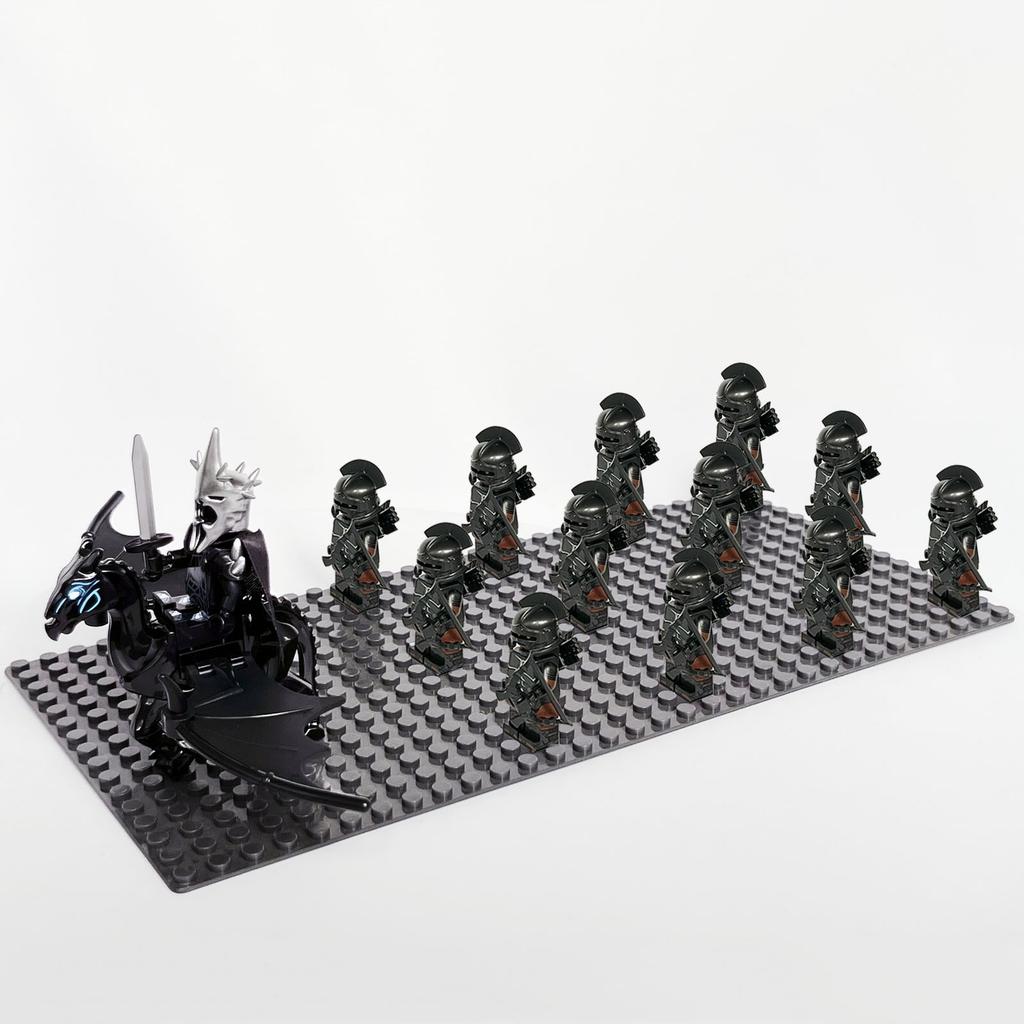 13pcs Medieval Soldiers Lord Sauron Witch-king of Angmar Shadow Orcs Strong Uruk-hai  Minifig Building Block Toys for Kids