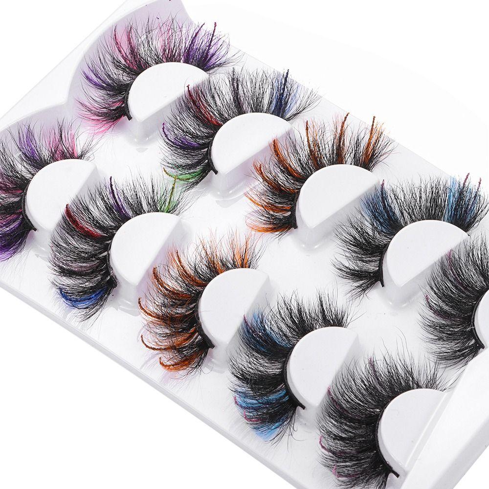 

Sequins Glitter Wispy Mink Lashes Colored Lashes Christmas False Eyelashes Lashes With Color Style A