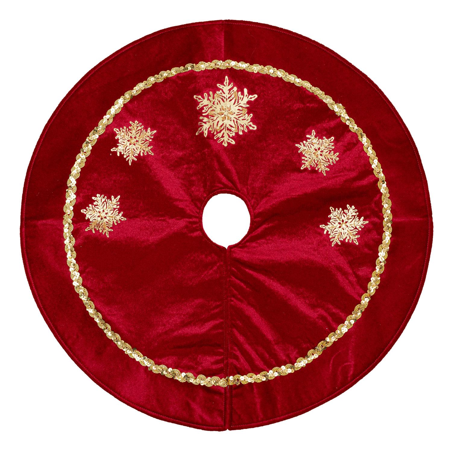 Sequin-Trimmed Red Tree Skirt 24 inches красный