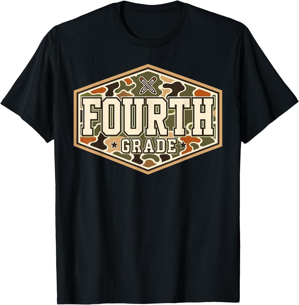 Camo Fourth Grade Boys 4th Grade Teachers Back to School T-Shirtrt
