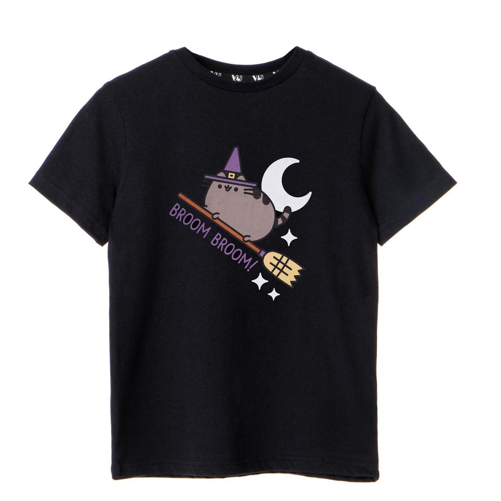 Pusheen Girls Broom Broom Halloween Short-Sleeved T-Shirt