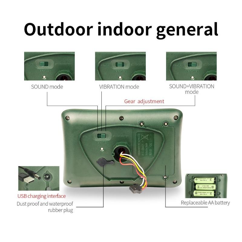 Güneş Enerjili Fare Kovucu 360° İnverter Mekanik Dalga Yılan Kovucu Çiftlik Bahçe Toprak Fişi Fare Kovucu