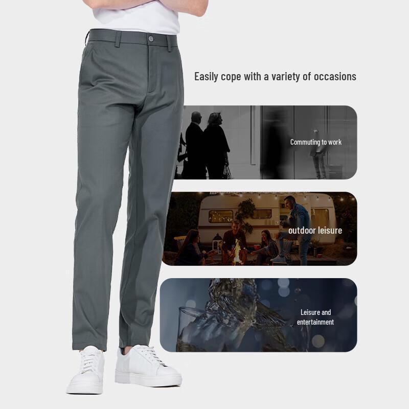 Navigare Men's Easy-Care Tapered Casual Trousers