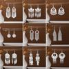 Ethnic Miao Silver Tassel Earrings - Retro Long Dangle Scenic Studs for Women