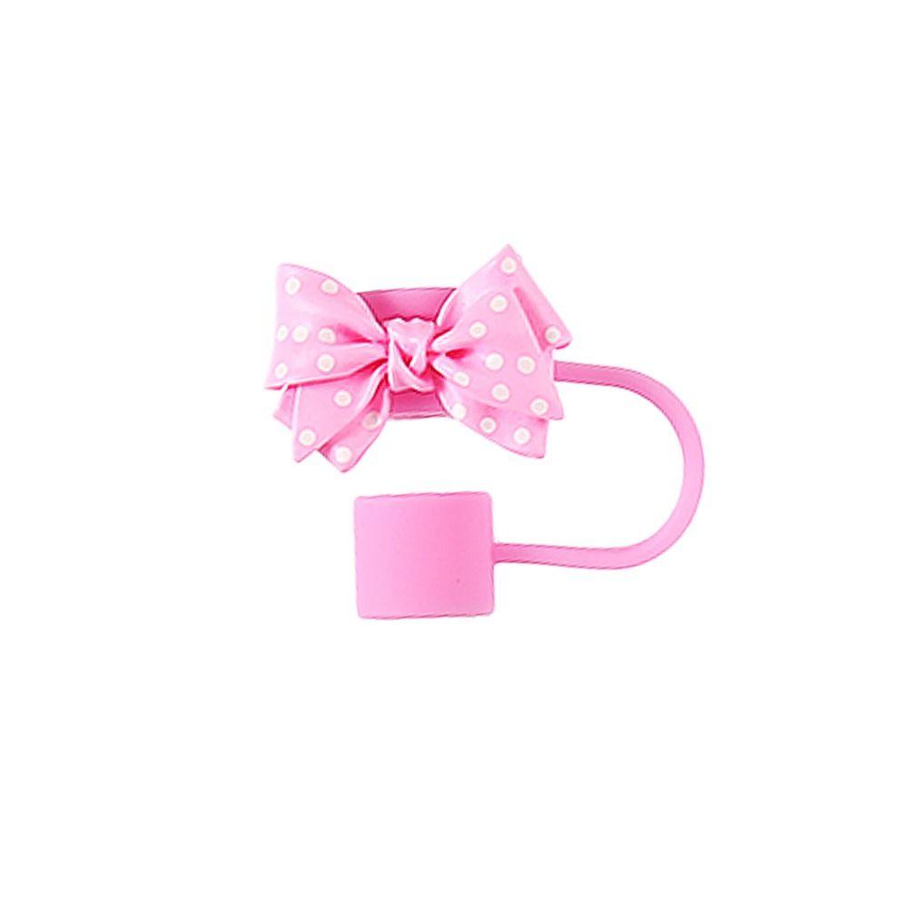 

Пылезащитный топпер для соломинки, соломинки с бантиками, крышки для кончиков соломинок, колпачок для соломинки для соломинки Stanley 10 мм розовый