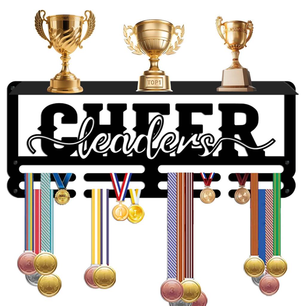 Wrought Wall Mounted Rack with Hooks - Award Display and for Medals, Ribbons, Keys - JH26157