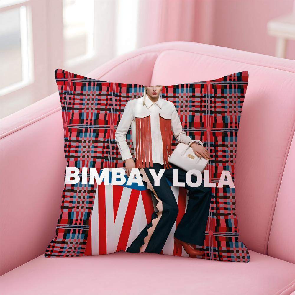 B-Bimba Y Lola Cushion Cover Pillowcase Short Plush Invisible Zipper Room Sofa Cushion Cover