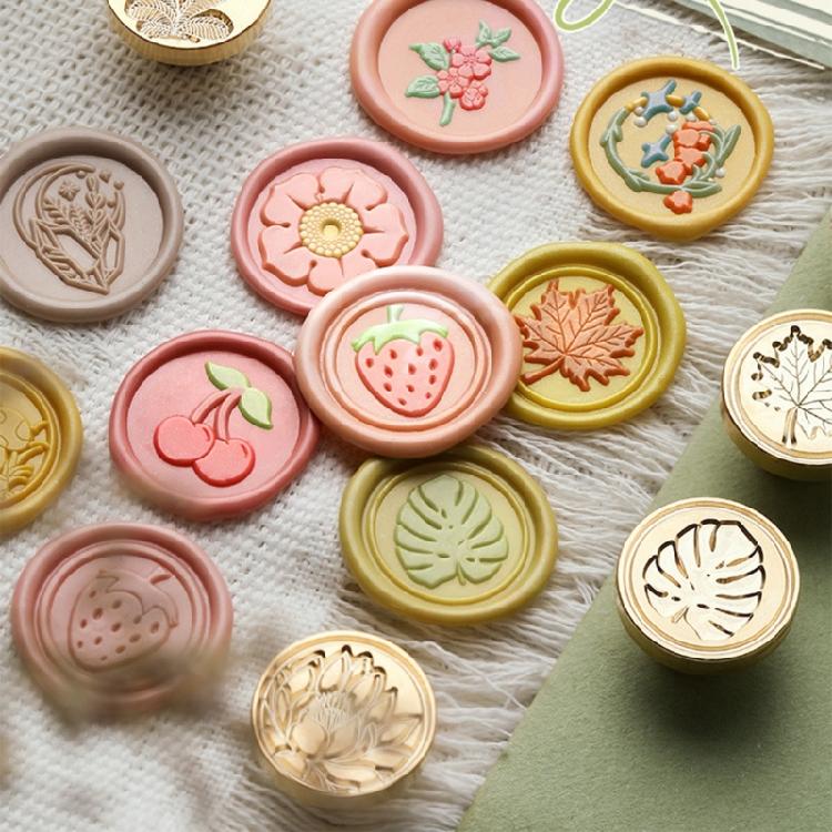 Flower Embossed Wax Seal Stamp Metal Sealing Stamp Head for Seal Envelope Valentines Card Wedding Invitation Wine Bottle
