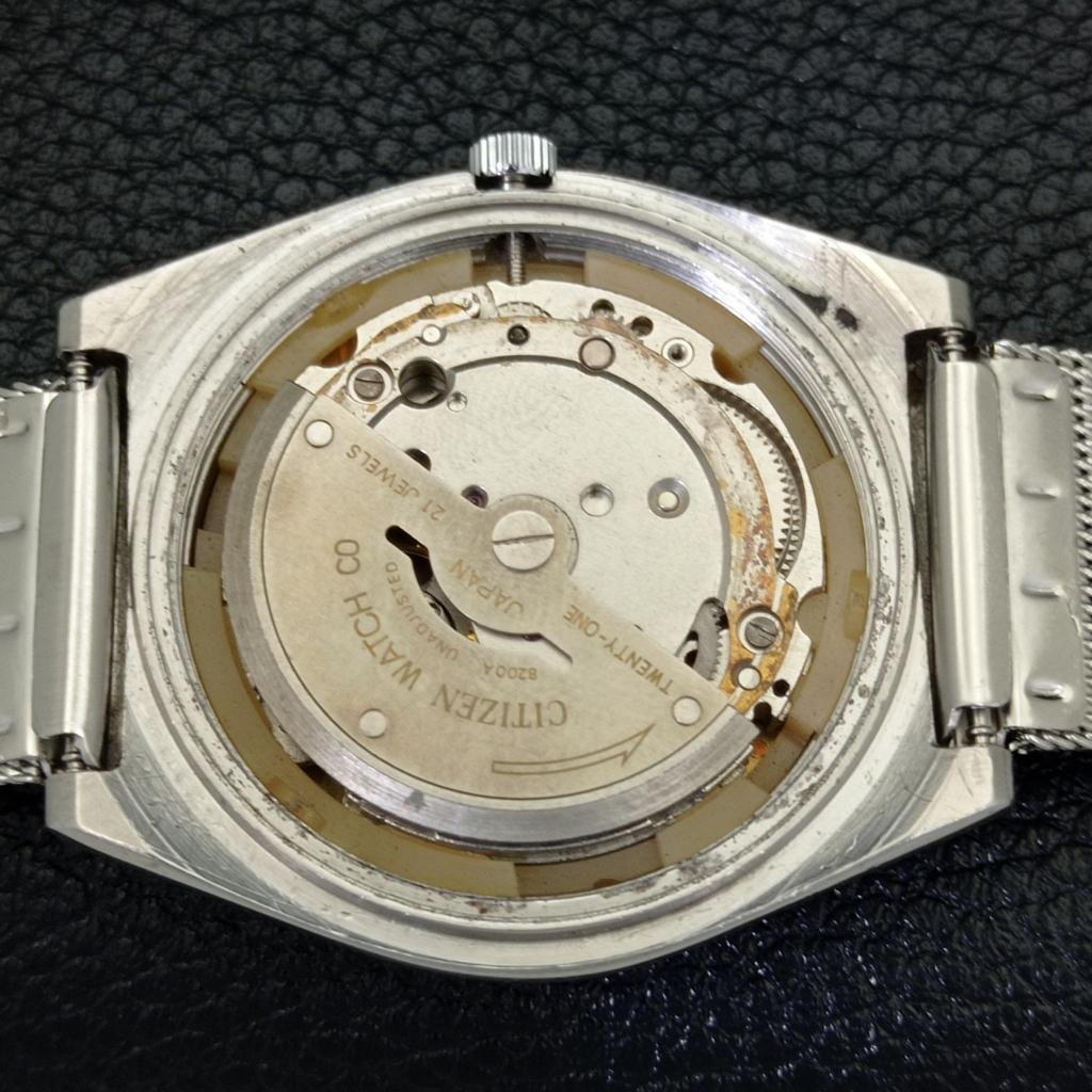 BRUKT VINTAGE CITIZEN AUTOMATISK 8200 JAPAN HERRE BLÅ FARGE SKIVE KLOKKE a434853-2 R123-a434853